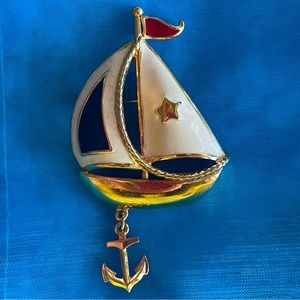 Avon Enamel Sailboat Brooch